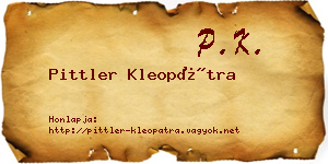 Pittler Kleopátra névjegykártya